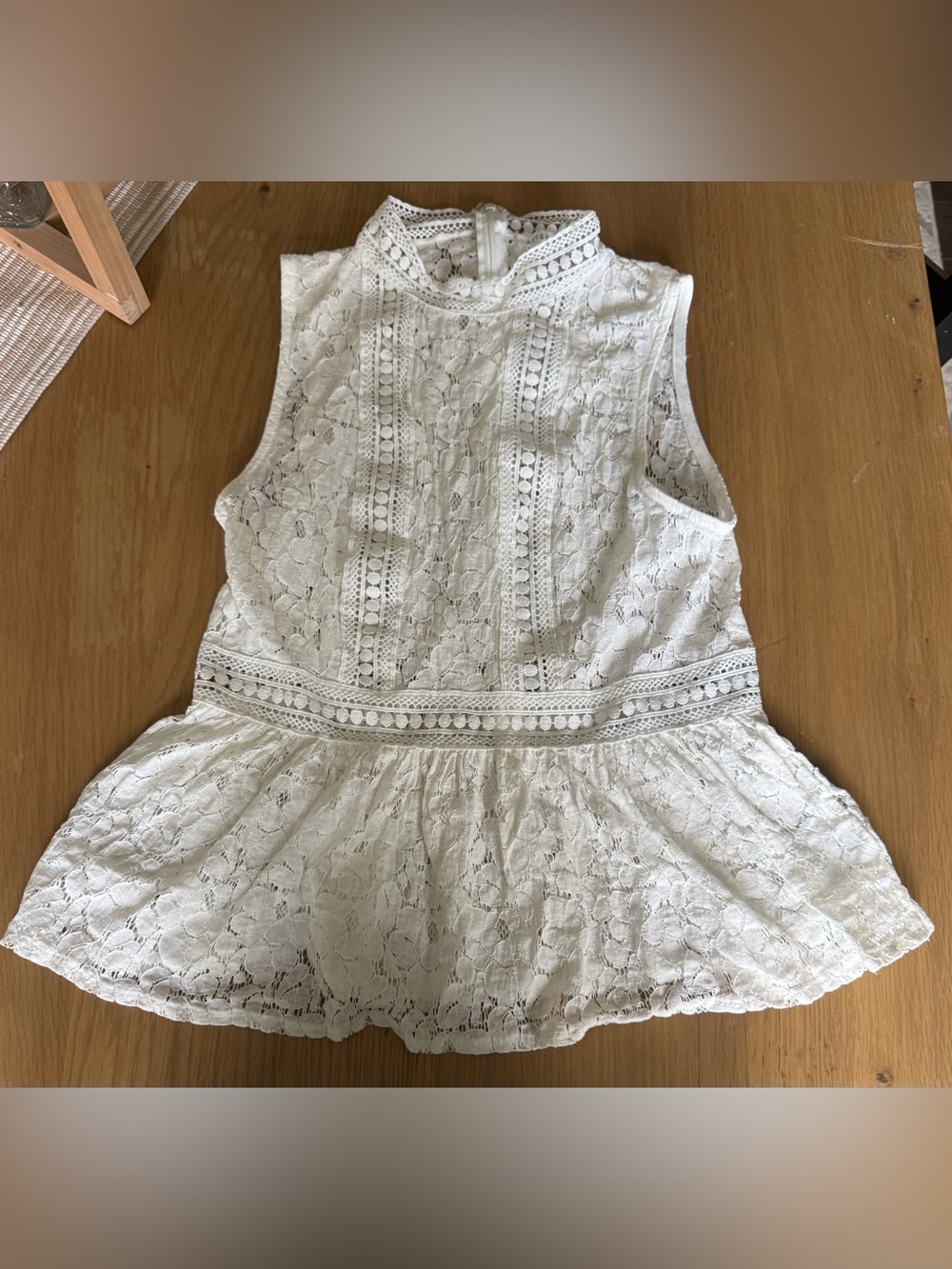 White Lace high neck tank size small after market